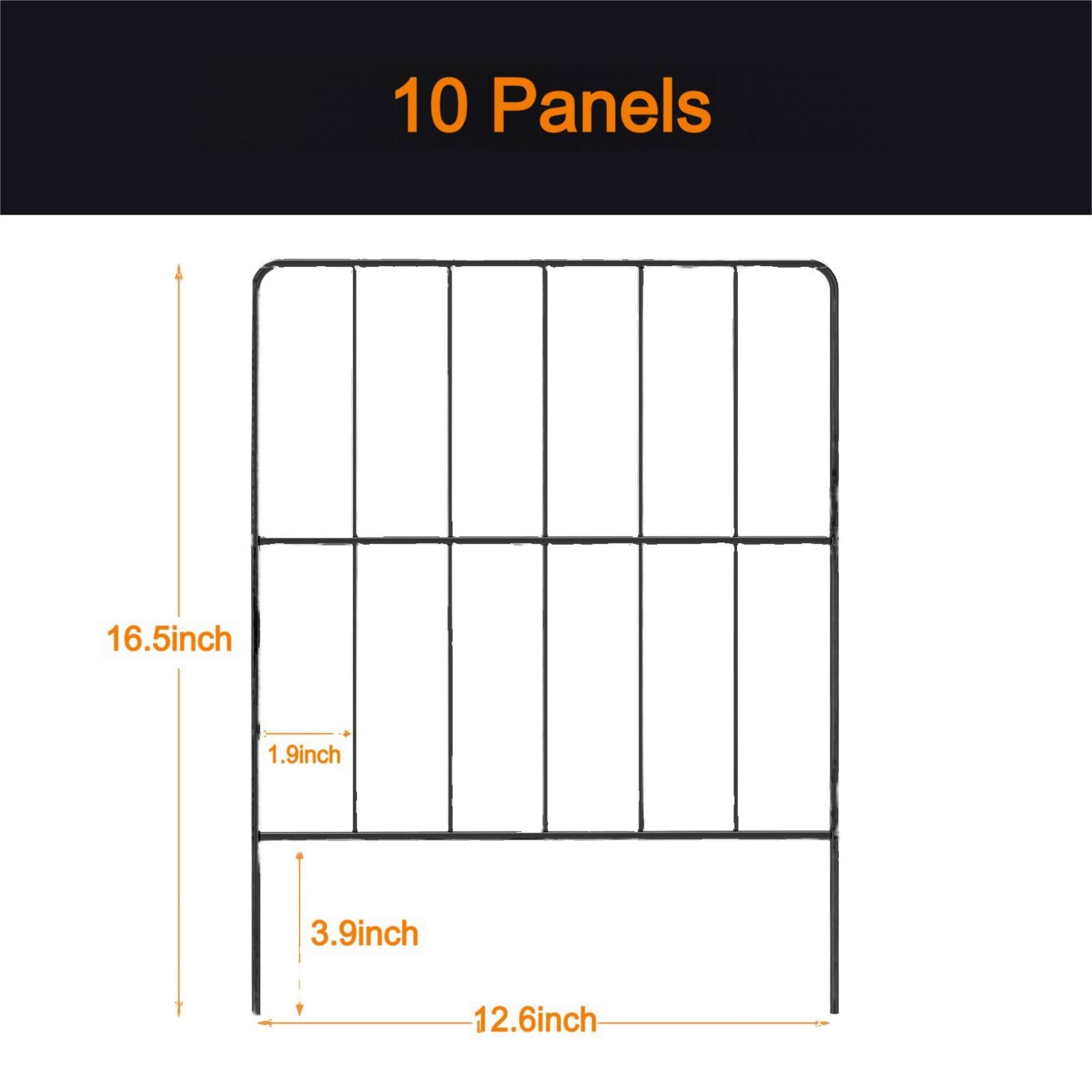 NEX 10ft. Black Square-Shaped Garden Fence
